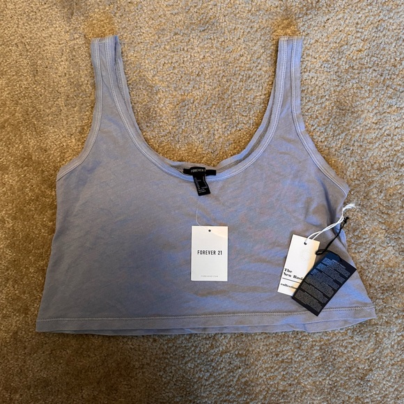 Forever 21 Tops - Forever 21 The New Basic Blue Crop Top Size S BNWT